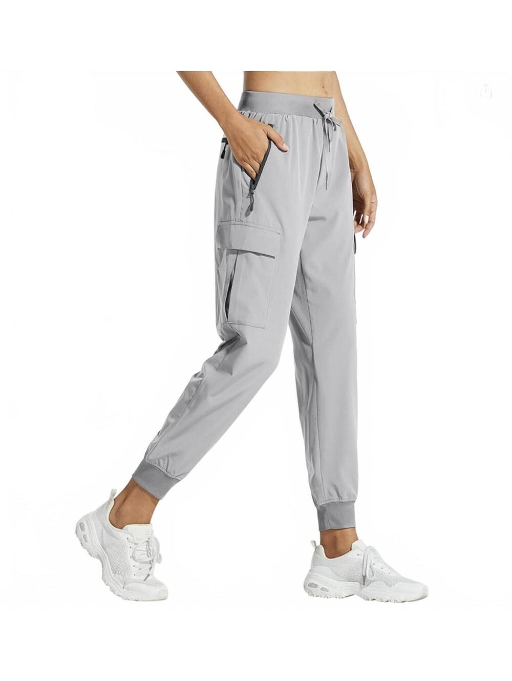 Libin Women's Gray Cargo Joggers Lightweight Quick Dry Hiking Pants